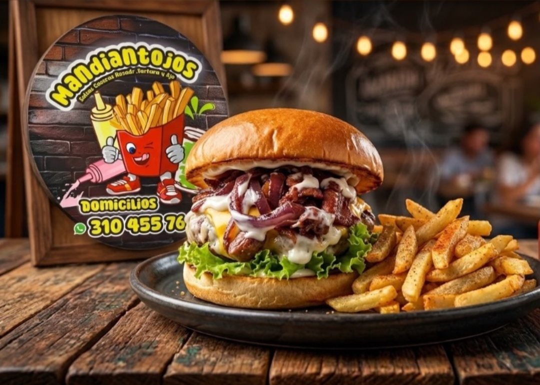Hamburguesa artesanal con papas